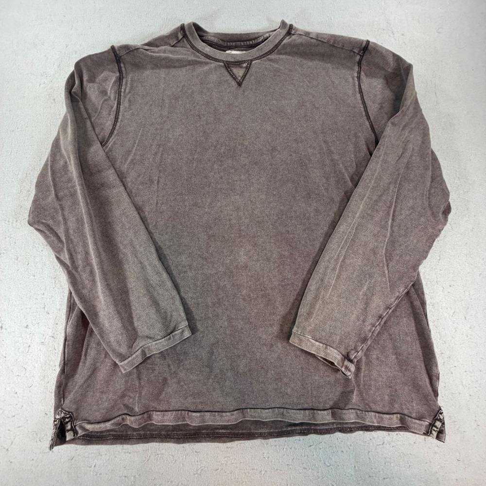 Tommy Bahama Jeans Island Modern Fit Long Sleeve Shirt Brown‎ Gray Mens L